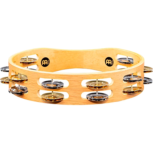 MEINL Recording Combo Wood Tambourine Two Rows Dual Alloy Jingles Super Natural