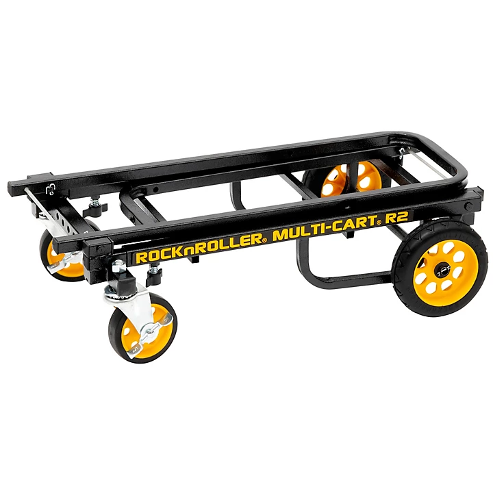 R2RT Multi Cart 8 in 1 Micro Equipment Transporter Cart Black Frame Yellow Wheels Micro