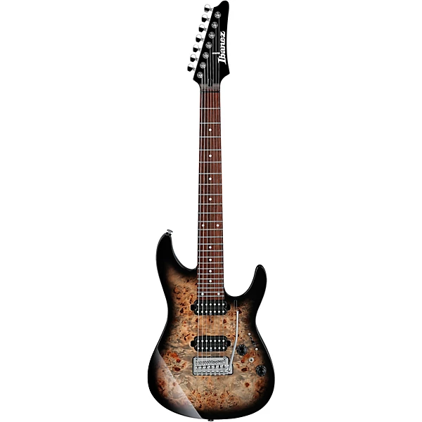 AZ Premium 7 String Electric Guitar Charcoal Black Burst