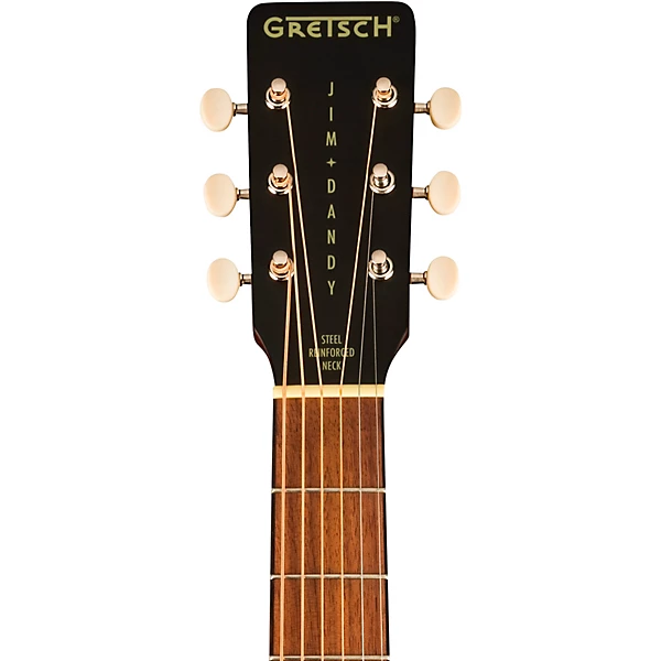Deltoluxe Parlor Acoustic Electric Guitar Black Top