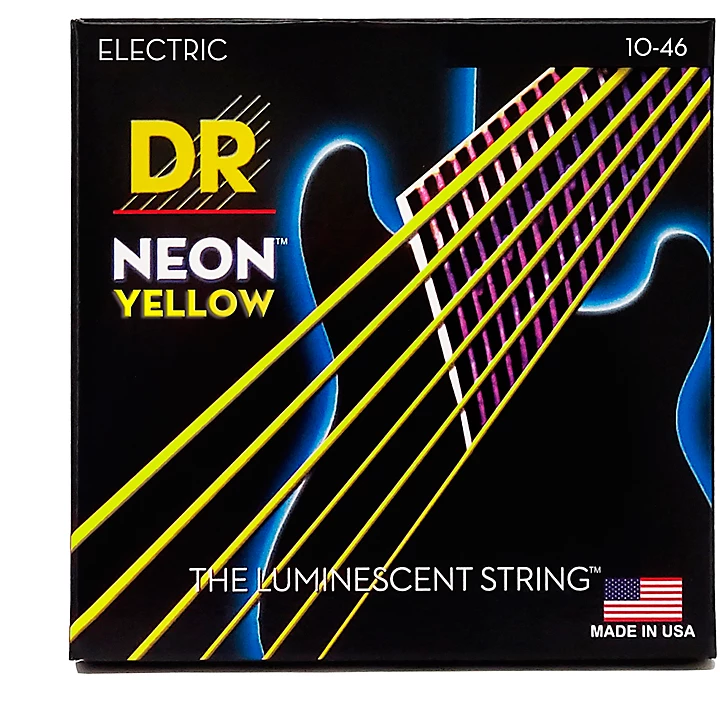 NEON Hi Def Yellow SuperStrings Medium Electric Guitar Strings