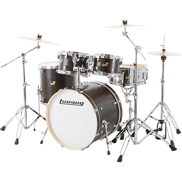 Backbeat Elite 5 Piece Complete Drum Set With 22 Bass Drum Hardware and Cymbals Midnight Grain