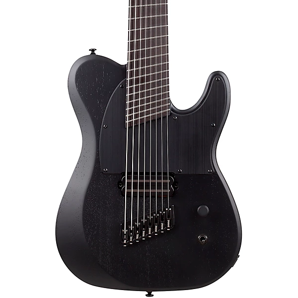 Schecter Guitar Research PT 8 MS Black Ops Electric Guitar Level 2 Satin Black Open Pore