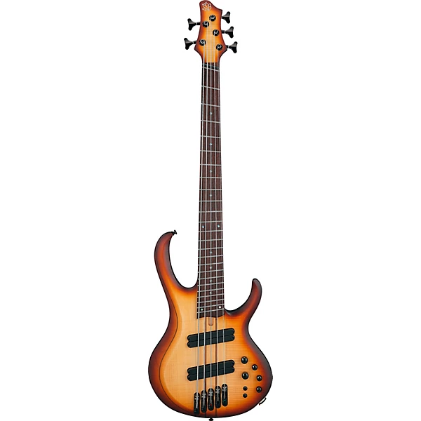 BTB705LM 5 String Multi Scale Electric Bass Guitar Natural Browned Burst Flat