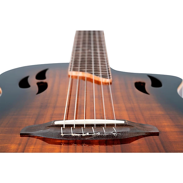 Ortega RTPDLX Acacia Nylon String Acoustic Electric Guitar Tobacco Burst