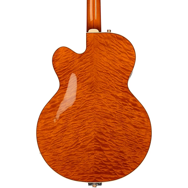 Gretsch Guitars G6120TGQM 56 Limited Edition Quilt Classic Chet Atkins Hollowbody Electric Guitar Roundup Orange Stain