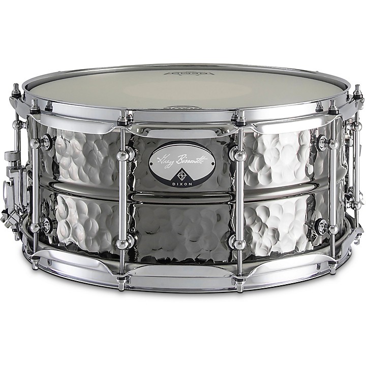 Dixon Artisan Bissonette Signature Black Nickel Plated Hammered Brass Snare Drum 14 x 6.5 in.