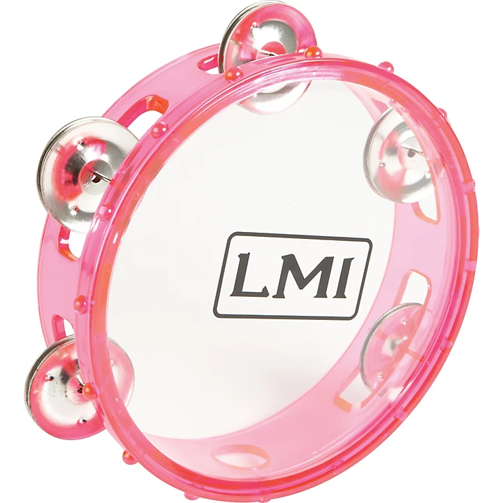 Transparent Tambourine with Head Pink