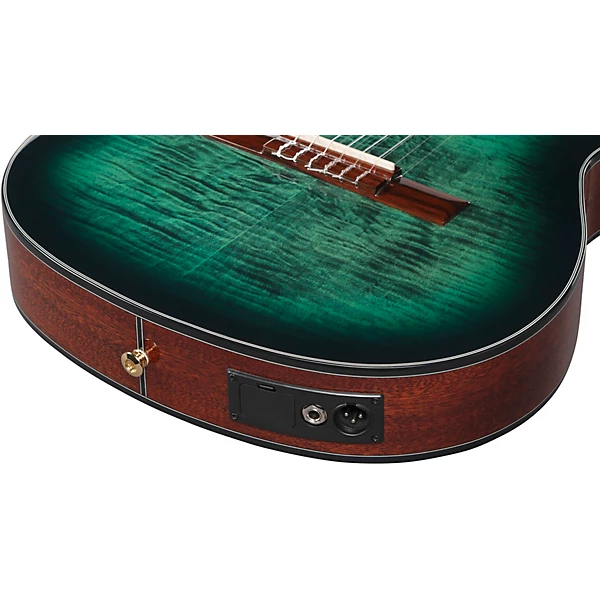 Ibanez GA35FMTCE Flamed Maple Top Classical Acoustic Electric Guitar Emerald Burst