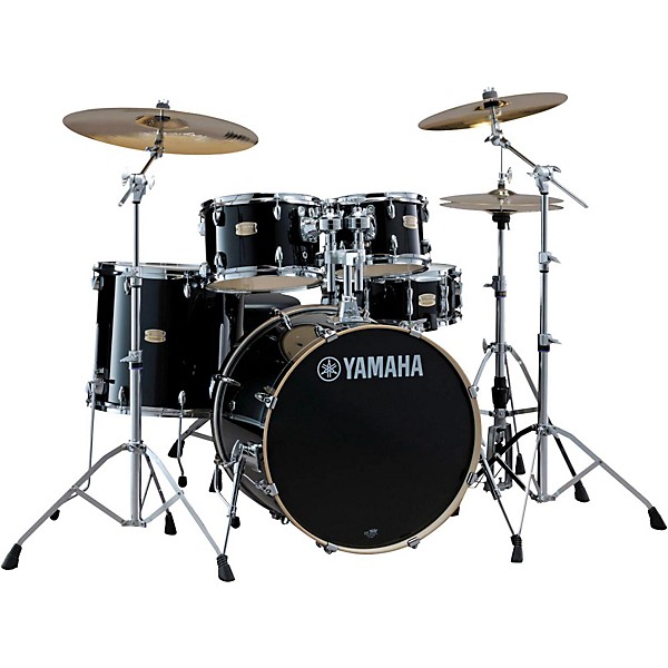 Stage Custom Birch 5 Piece Shell Pack With 22 Bass Drum Raven Black