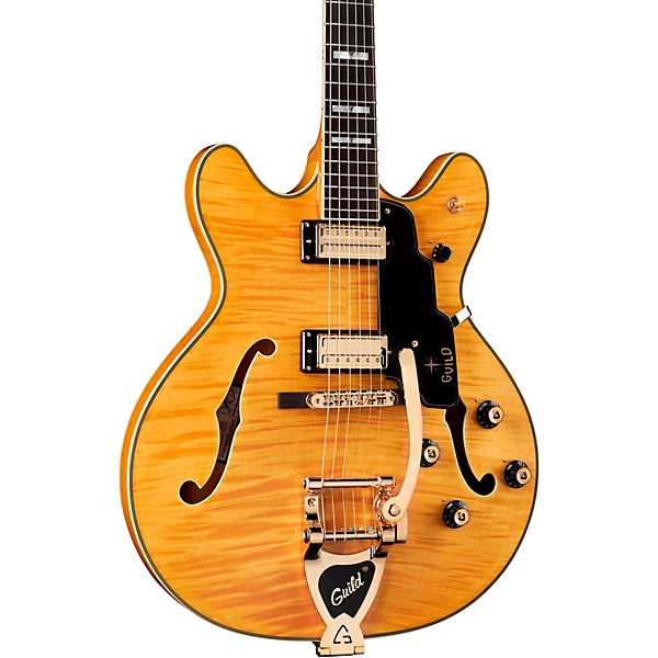 Guild Starfire VI Flamed Maple Semi Hollow Electric Guitar With Guild Vibrato Tailpiece Blonde