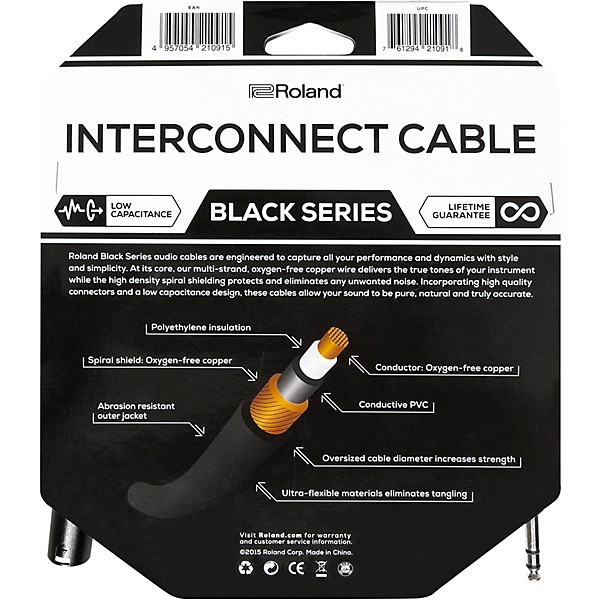 Black Series 1 4 TRS XLRMale Interconnect Cable 10 ft Black