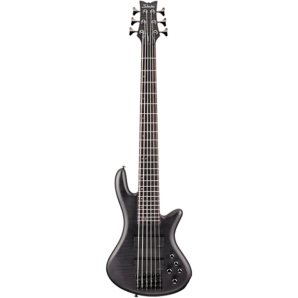 Schecter Guitar Research Stiletto Studio 6 6 String Bass Satin See Thru Black