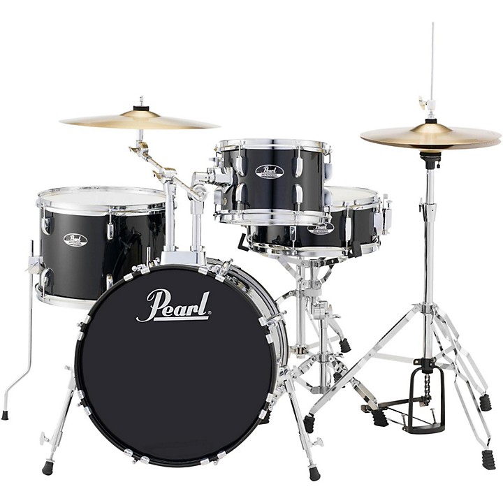 Pearl Roadshow 4 Piece Jazz Drum Set Jet Black