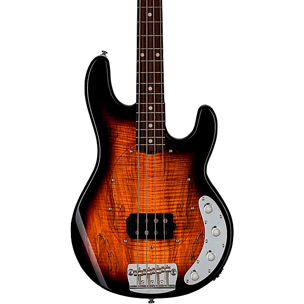 StingRay RAY34 Spalted Maple Top Bass 3 Tone Sunburst