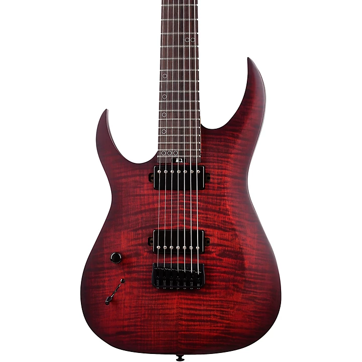 Schecter Guitar Research Sunset 7 String Extreme Left Handed Electric Guitar Scarlet Burst