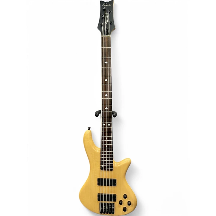 Used Schecter Guitar Research Stiletto Custom 5 String Natural Electric Bass Guitar