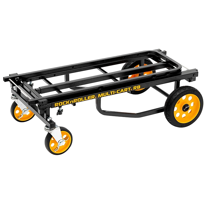 Multi Cart 8 in 1 Equipment Transporter Cart Black Frame Yellow Wheels Mid