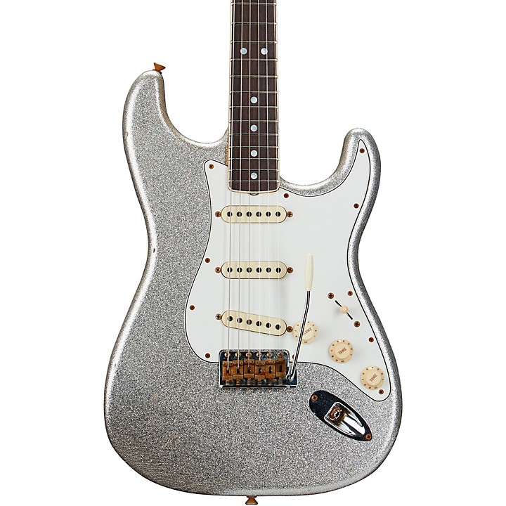 Limited Edition 65 Stratocaster Journeyman Relic Electric Guitar Aged Silver Sparkle