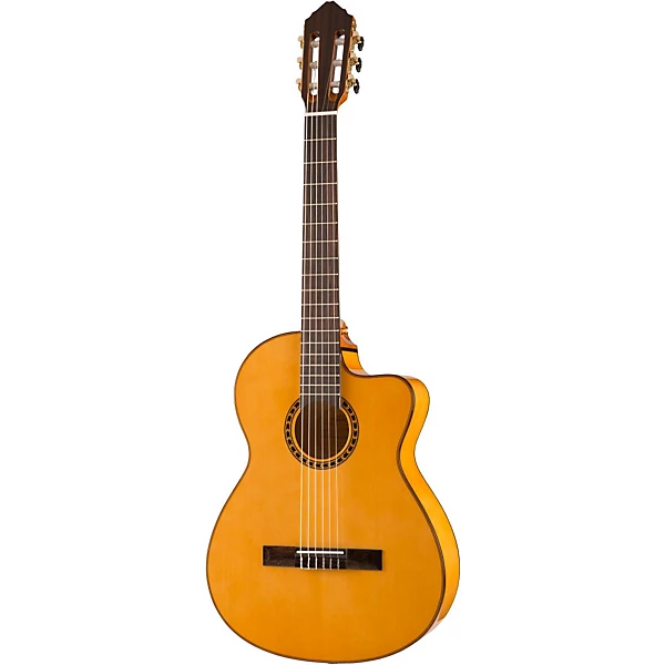 Lucero LFB250Sce Spruce Cypress Thinline Acoustic Electric Classical Guitar Level 2 Natural