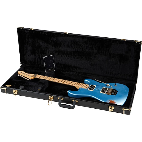 Cali Aged Electric Guitar Double Burst Metallic Blue over 3 Tone Burst