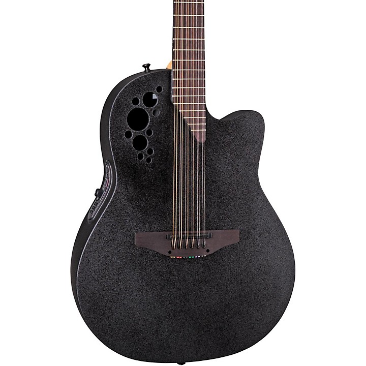 Ovation Elite 2058 TX 12 String Acoustic Electric Guitar Black