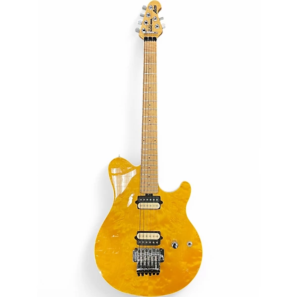 Vintage 1999 Ernie Ball Music Man Axis Translucent Gold Solid Body Electric Guitar