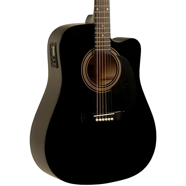 Rogue RA 090 Dreadnought Cutaway Acoustic Electric Guitar Black