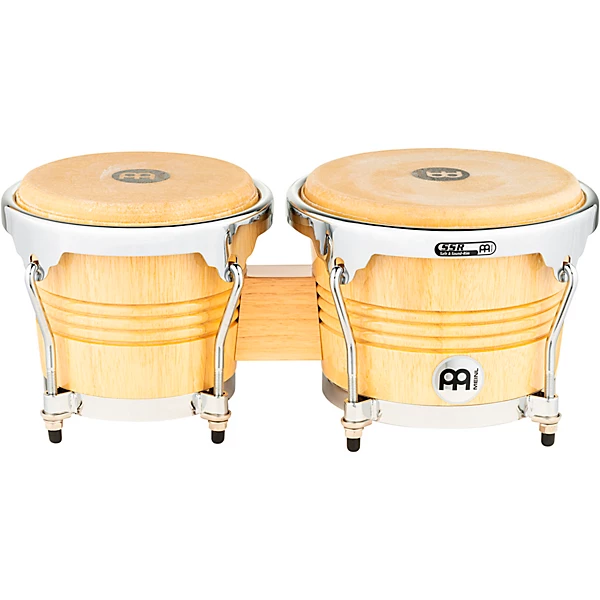 MEINL Rubber Wood Bongos with Chrome Hardware Natural