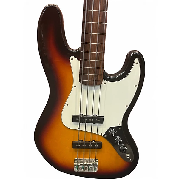 Fender Used 2000s Fender Fretless Jazz Bass 2 Color Sunburst Electric Bass Guitar.gc