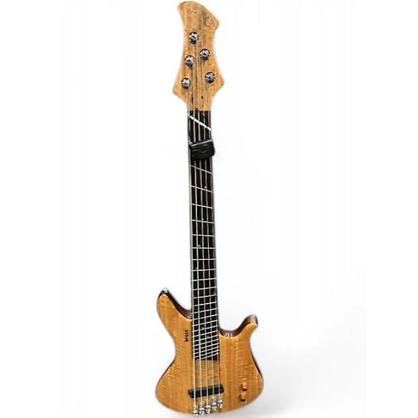 Used Novax Fanned Fret 5 String Bass Natural Electric Bass Guitar