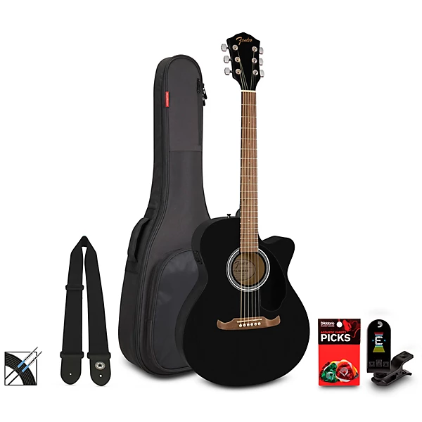 Fender FA 135CE Concert Acoustic Electric Guitar Pack Black