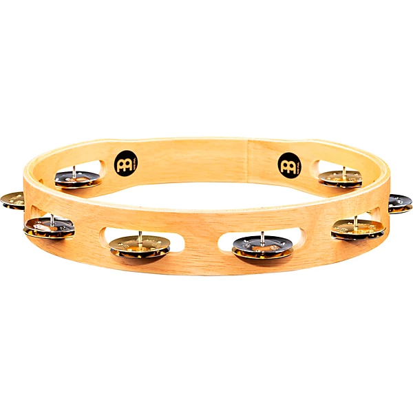 Recording Combo Wood Tambourine One Row Dual Alloy Jingles Super Natural