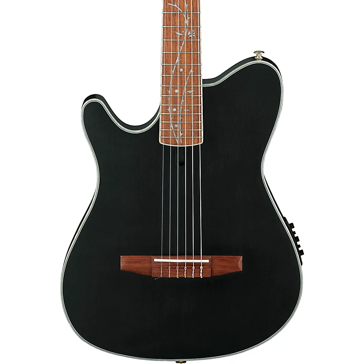 TOD10NL Tim Henson Signature Left Handed Nylon String Acoustic Electric Guitar Transparent Black Flat