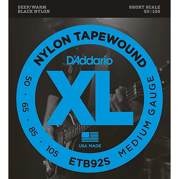 ETB92 Black Nylon Tapewound Short Scale Bass Strings
