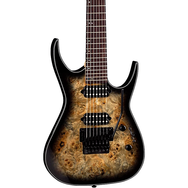 Dean Exile Select 7 String Electric Guitar Natural Black Burst