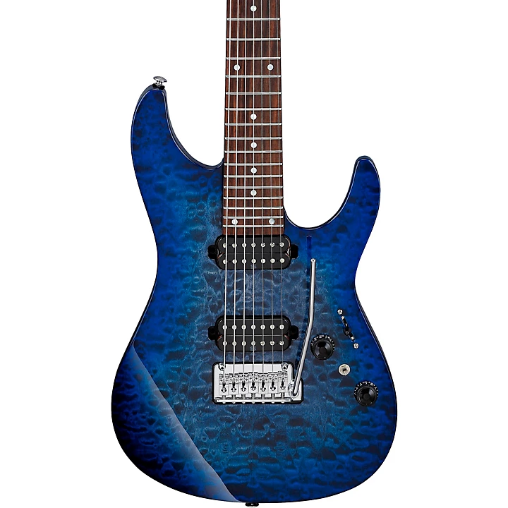 AZ427P2QM Premium 7 String Electric Guitar Twilight Blue Burst