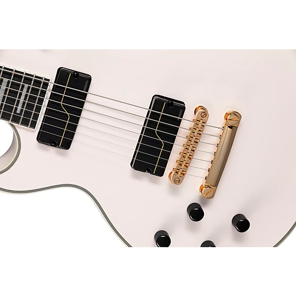 Matt Heafy Origins Les Paul Custom 7 String Left Handed Electric Guitar Bone White