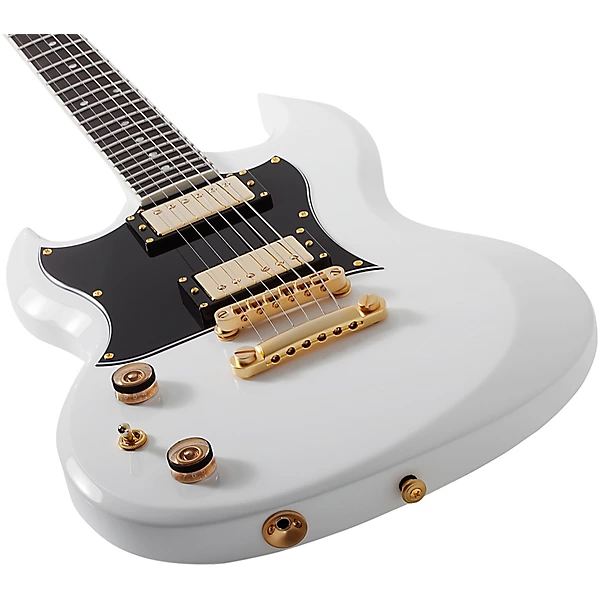 Schecter Guitar Research ZV H6LLYW66D Zacky Vengeance Left Handed Electric Guitar Gloss White