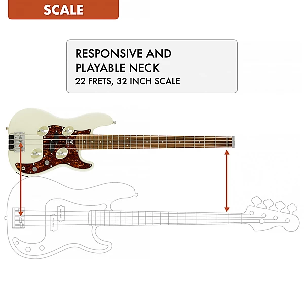 TB 4P Electric Travel Bass Pearl White