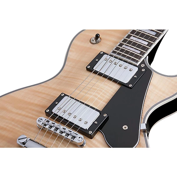Schecter Guitar Research Solo II Custom Electric Guitar Gloss Natural Top with Black Back