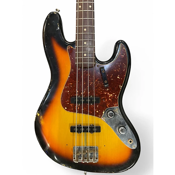 Used Fender Custom Shop 60s Jazz Relic 3 Color Sunburst Electric Bass Guitar