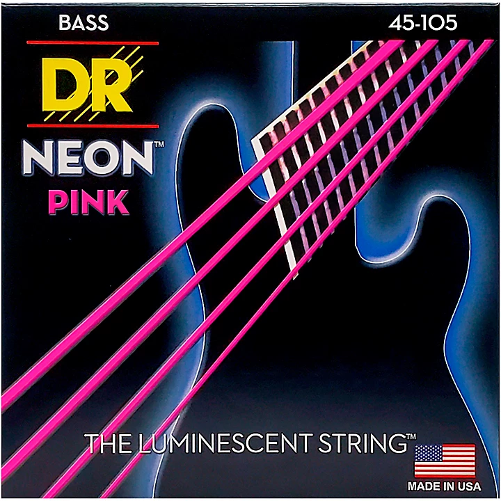 NEON Hi Def Pink Bass SuperStrings Medium 4 String