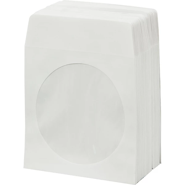 CD DVD Paper Sleeves with Window 100 Pack