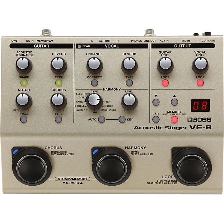 BOSS VE 8 Acoustic Singer Multi Effects Pedal