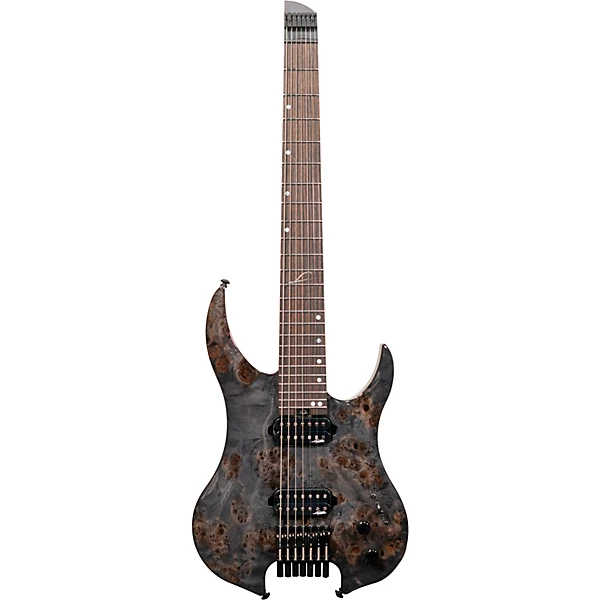 Ghost 7 string Super Shred Series Electric Guitar Black Burl
