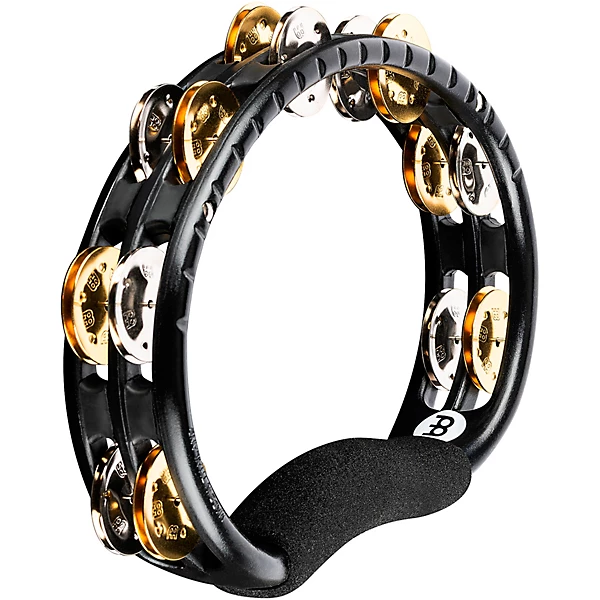 Traditional Hand Held Molded ABS Tambourine Black