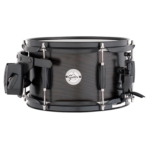 Silver Series Ash Side Snare Drum with Black Hardware 10 X 6 Satin Ebony