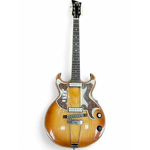 Vintage 1966 EKO Florentine Sunburst Solid Body Electric Guitar