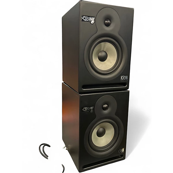 KRK Used KRK RP 6 Rokit 2 Way 6 Active Limited Edition Silver Pair Powered Monitor.gc